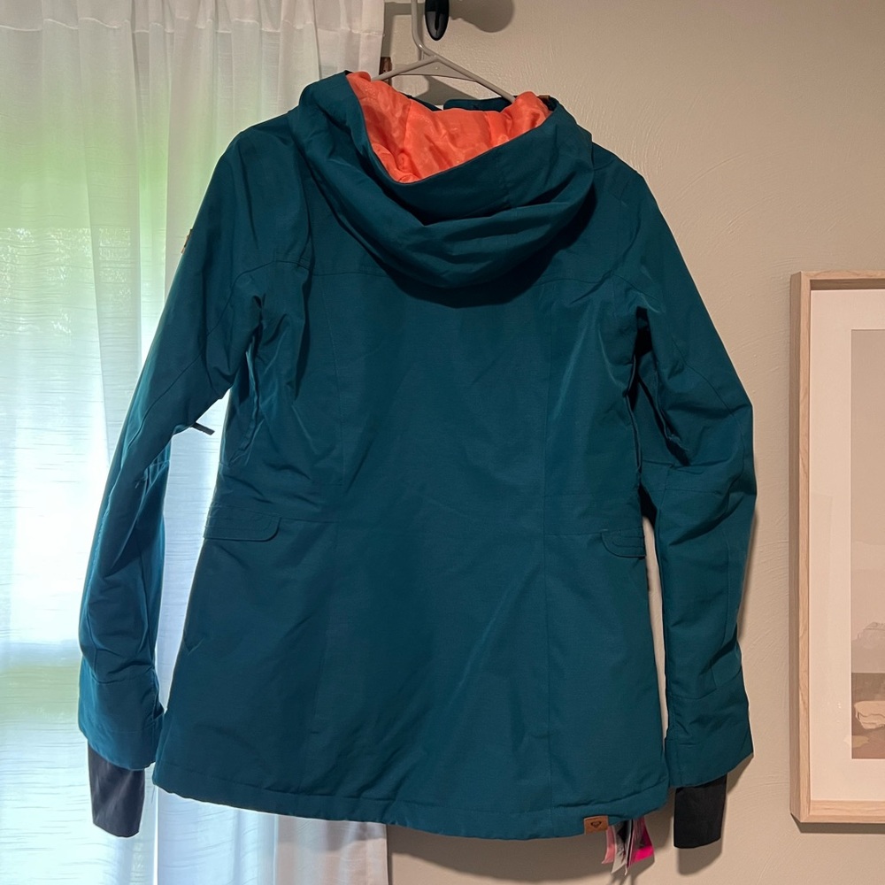 Roxy Deep Teal Snow Jacket With Bright Accents - image 3